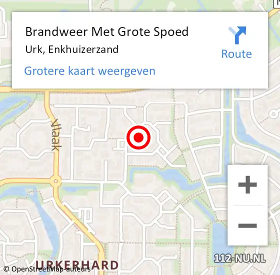 Locatie op kaart van de 112 melding: Brandweer Met Grote Spoed Naar Urk, Enkhuizerzand op 15 juli 2023 13:51