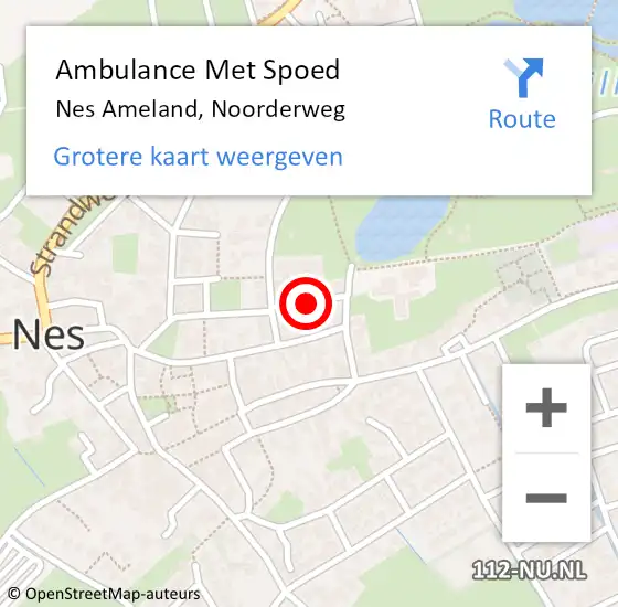 Locatie op kaart van de 112 melding: Ambulance Met Spoed Naar Nes Ameland, Noorderweg op 13 oktober 2013 11:35