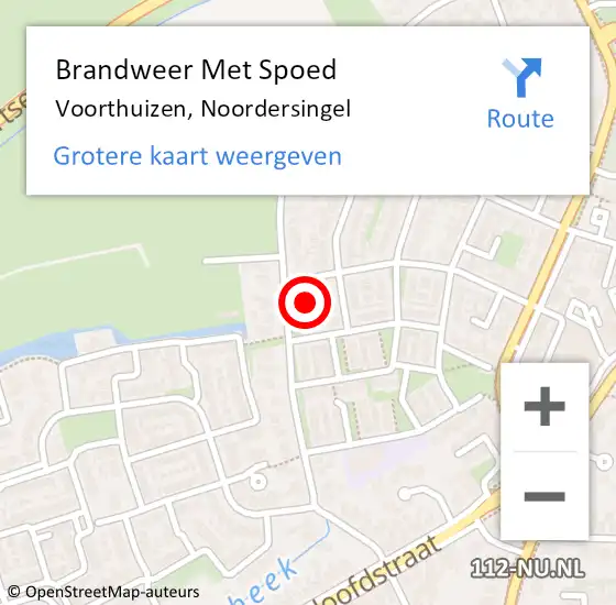 Locatie op kaart van de 112 melding: Brandweer Met Spoed Naar Voorthuizen, Noordersingel op 15 juli 2023 14:47