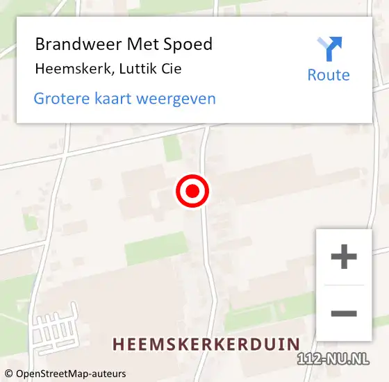 Locatie op kaart van de 112 melding: Brandweer Met Spoed Naar Heemskerk, Luttik Cie op 15 juli 2023 15:02