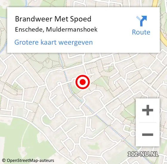 Locatie op kaart van de 112 melding: Brandweer Met Spoed Naar Enschede, Muldermanshoek op 15 juli 2023 15:08