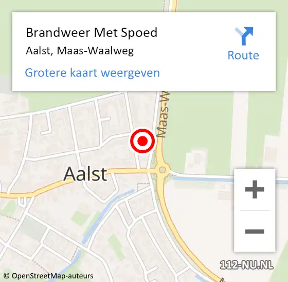 Locatie op kaart van de 112 melding: Brandweer Met Spoed Naar Aalst, Maas-Waalweg op 15 juli 2023 17:24
