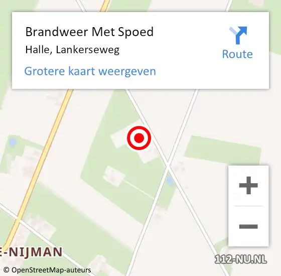 Locatie op kaart van de 112 melding: Brandweer Met Spoed Naar Halle, Lankerseweg op 15 juli 2023 17:36