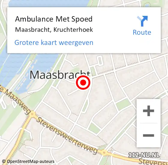 Locatie op kaart van de 112 melding: Ambulance Met Spoed Naar Maasbracht, Kruchterhoek op 15 juli 2023 18:12