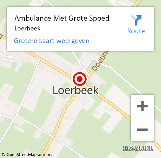 Locatie op kaart van de 112 melding: Ambulance Met Grote Spoed Naar Loerbeek op 15 juli 2023 18:19