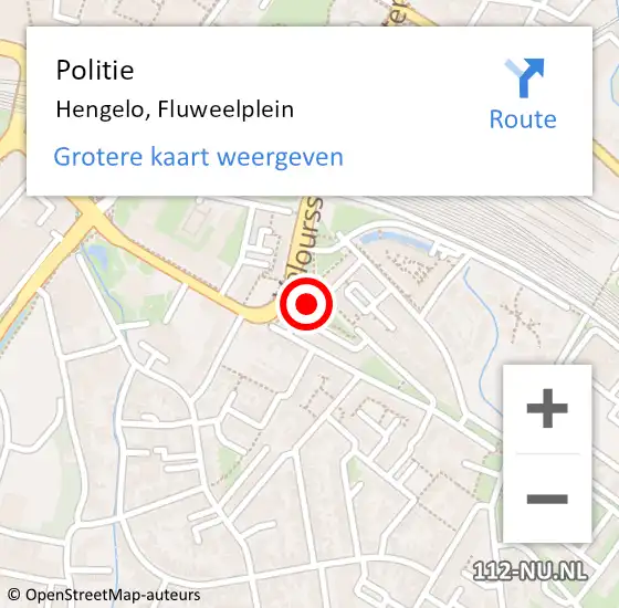 Locatie op kaart van de 112 melding: Politie Hengelo, Fluweelplein op 15 juli 2023 18:36