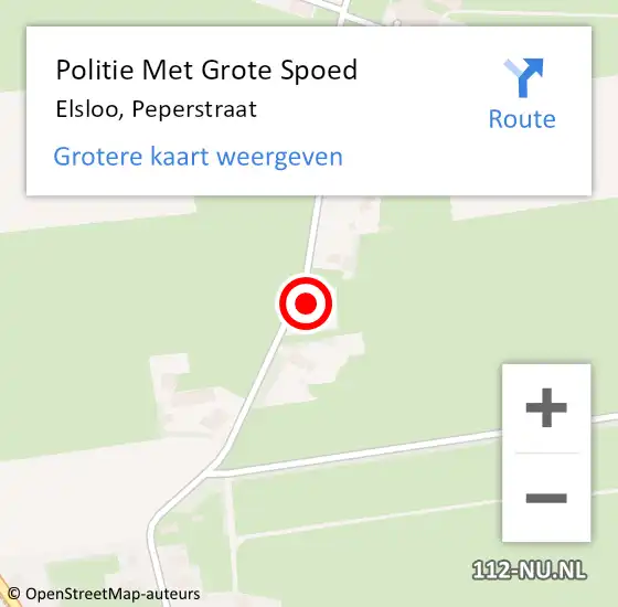 Locatie op kaart van de 112 melding: Politie Met Grote Spoed Naar Elsloo, Peperstraat op 15 juli 2023 18:45