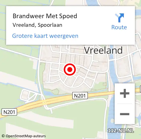 Locatie op kaart van de 112 melding: Brandweer Met Spoed Naar Vreeland, Spoorlaan op 15 juli 2023 19:11