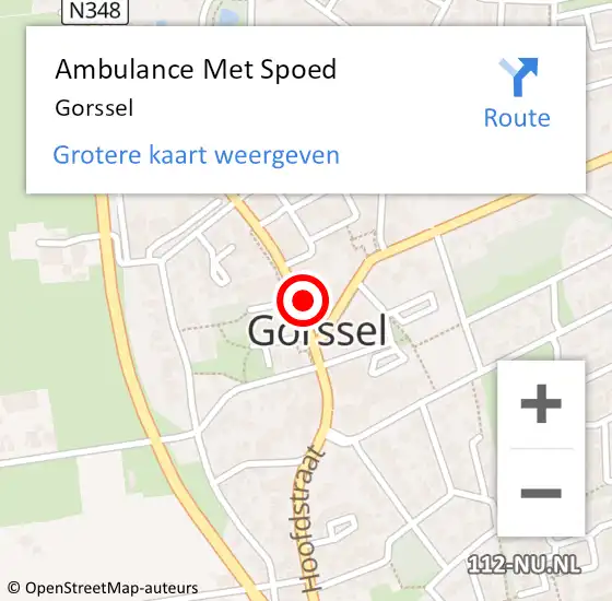 Locatie op kaart van de 112 melding: Ambulance Met Spoed Naar Gorssel op 15 juli 2023 19:17