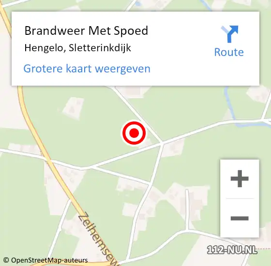 Locatie op kaart van de 112 melding: Brandweer Met Spoed Naar Hengelo, Sletterinkdijk op 15 juli 2023 19:40