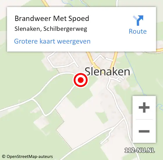 Locatie op kaart van de 112 melding: Brandweer Met Spoed Naar Slenaken, Schilbergerweg op 15 juli 2023 21:57