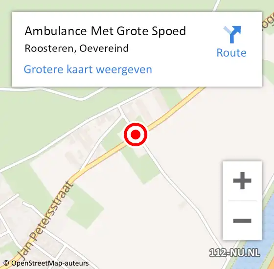 Locatie op kaart van de 112 melding: Ambulance Met Grote Spoed Naar Roosteren, Oevereind op 1 september 2014 19:06