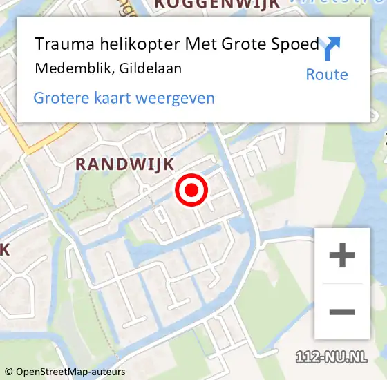 Locatie op kaart van de 112 melding: Trauma helikopter Met Grote Spoed Naar Medemblik, Gildelaan op 16 juli 2023 00:59