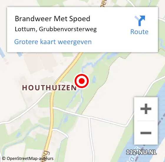 Locatie op kaart van de 112 melding: Brandweer Met Spoed Naar Lottum, Grubbenvorsterweg op 16 juli 2023 01:06