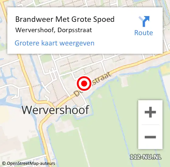 Locatie op kaart van de 112 melding: Brandweer Met Grote Spoed Naar Wervershoof, Dorpsstraat op 16 juli 2023 01:23