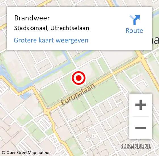 Locatie op kaart van de 112 melding: Brandweer Stadskanaal, Utrechtselaan op 16 juli 2023 02:51