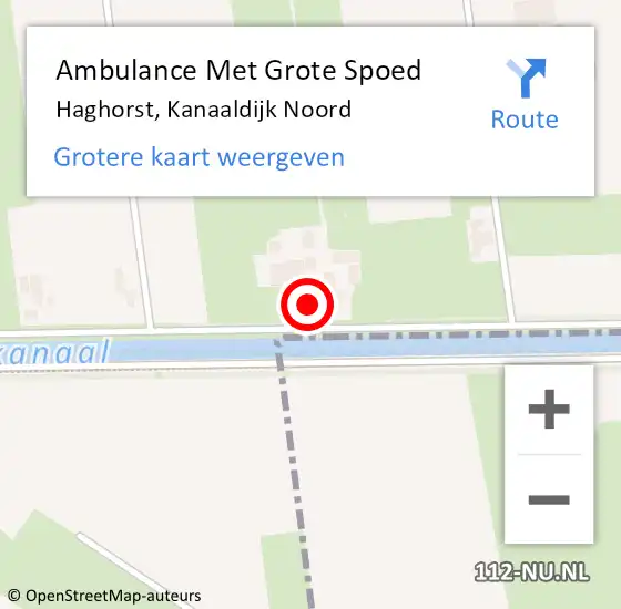 Locatie op kaart van de 112 melding: Ambulance Met Grote Spoed Naar Haghorst, Kanaaldijk Noord op 1 september 2014 19:26