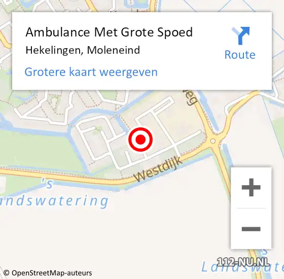 Locatie op kaart van de 112 melding: Ambulance Met Grote Spoed Naar Hekelingen, Moleneind op 16 juli 2023 04:06
