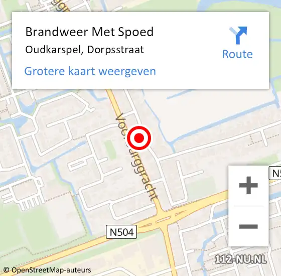 Locatie op kaart van de 112 melding: Brandweer Met Spoed Naar Oudkarspel, Dorpsstraat op 16 juli 2023 08:16