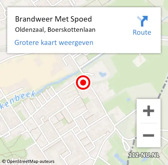 Locatie op kaart van de 112 melding: Brandweer Met Spoed Naar Oldenzaal, Boerskottenlaan op 16 juli 2023 09:16