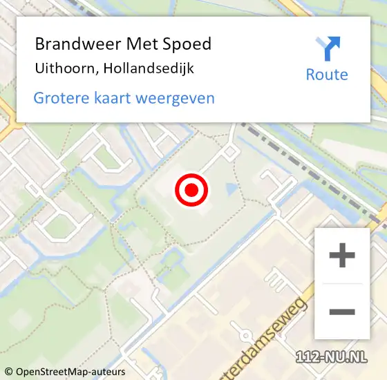 Locatie op kaart van de 112 melding: Brandweer Met Spoed Naar Uithoorn, Hollandsedijk op 16 juli 2023 10:39