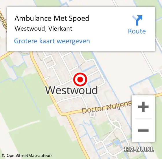 Locatie op kaart van de 112 melding: Ambulance Met Spoed Naar Westwoud, Vierkant op 16 juli 2023 10:50