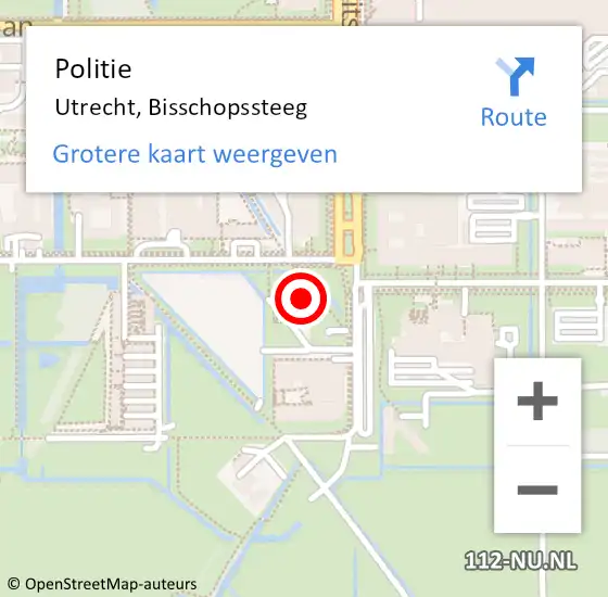 Locatie op kaart van de 112 melding: Politie Utrecht, Bisschopssteeg op 16 juli 2023 10:59