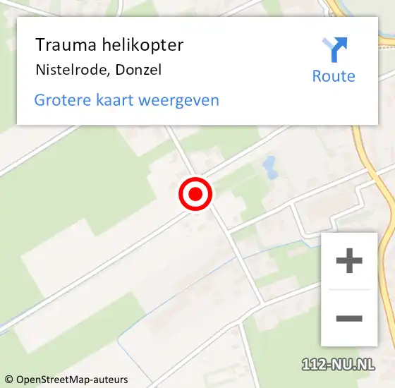 Locatie op kaart van de 112 melding: Trauma helikopter Nistelrode, Donzel op 16 juli 2023 11:12