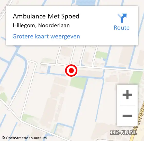 Locatie op kaart van de 112 melding: Ambulance Met Spoed Naar Hillegom, Noorderlaan op 16 juli 2023 11:20