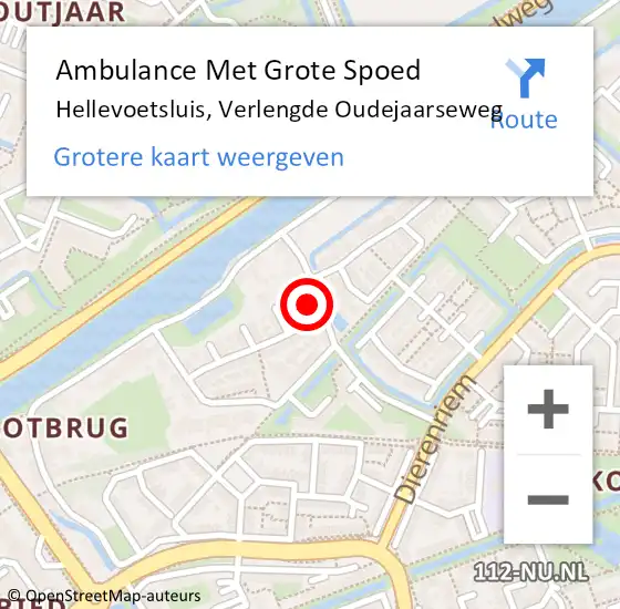 Locatie op kaart van de 112 melding: Ambulance Met Grote Spoed Naar Hellevoetsluis, Verlengde Oudejaarseweg op 16 juli 2023 12:09