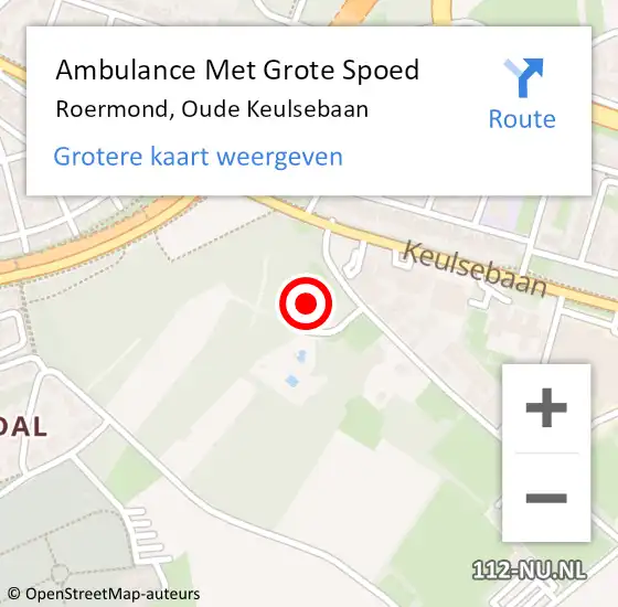 Locatie op kaart van de 112 melding: Ambulance Met Grote Spoed Naar Roermond, Oude Keulsebaan op 16 juli 2023 13:07