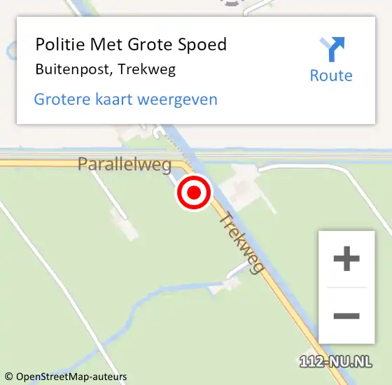 Locatie op kaart van de 112 melding: Politie Met Grote Spoed Naar Buitenpost, Trekweg op 16 juli 2023 13:24