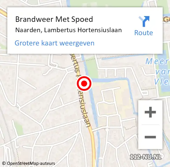 Locatie op kaart van de 112 melding: Brandweer Met Spoed Naar Naarden, Lambertus Hortensiuslaan op 16 juli 2023 13:29