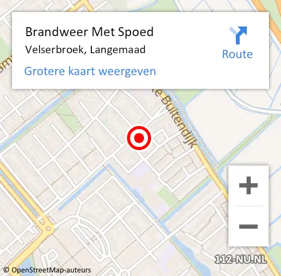 Locatie op kaart van de 112 melding: Brandweer Met Spoed Naar Velserbroek, Langemaad op 16 juli 2023 14:12