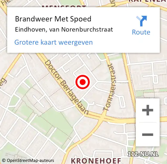 Locatie op kaart van de 112 melding: Brandweer Met Spoed Naar Eindhoven, van Norenburchstraat op 16 juli 2023 14:35