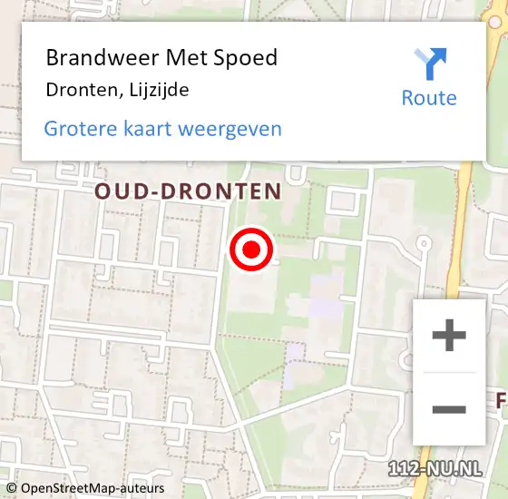 Locatie op kaart van de 112 melding: Brandweer Met Spoed Naar Dronten, Lijzijde op 16 juli 2023 15:23