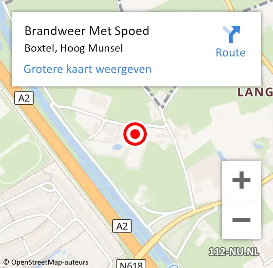 Locatie op kaart van de 112 melding: Brandweer Met Spoed Naar Boxtel, Hoog Munsel op 16 juli 2023 16:25