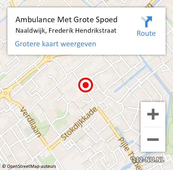 Locatie op kaart van de 112 melding: Ambulance Met Grote Spoed Naar Naaldwijk, Frederik Hendrikstraat op 16 juli 2023 16:58