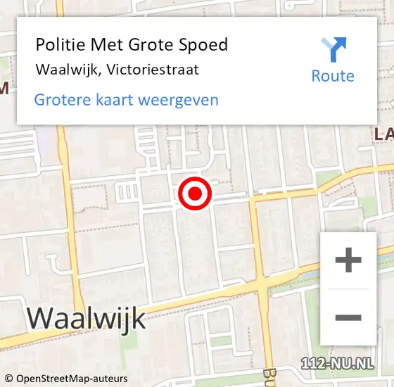 Locatie op kaart van de 112 melding: Politie Met Grote Spoed Naar Waalwijk, Victoriestraat op 16 juli 2023 17:56