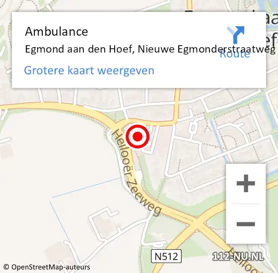 Locatie op kaart van de 112 melding: Ambulance Egmond aan den Hoef, Nieuwe Egmonderstraatweg op 16 juli 2023 19:35