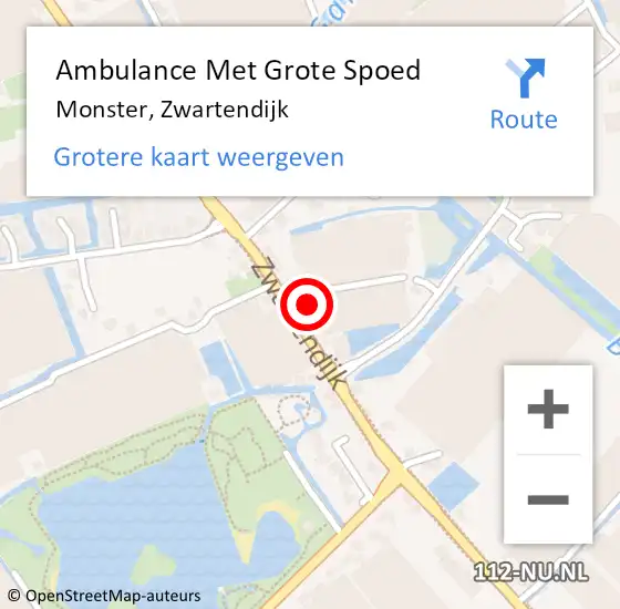 Locatie op kaart van de 112 melding: Ambulance Met Grote Spoed Naar Monster, Zwartendijk op 16 juli 2023 19:55