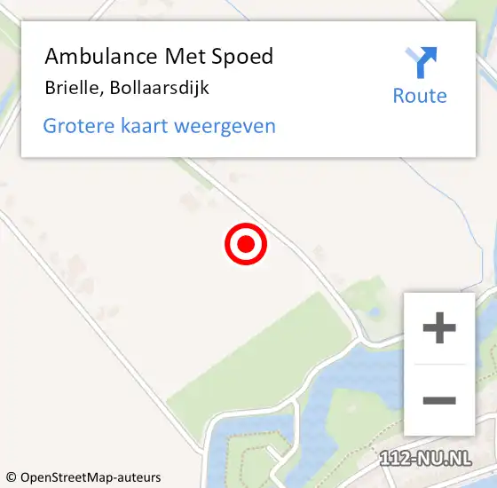 Locatie op kaart van de 112 melding: Ambulance Met Spoed Naar Brielle, Bollaarsdijk op 16 juli 2023 21:00