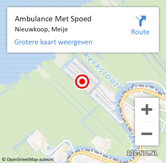 Locatie op kaart van de 112 melding: Ambulance Met Spoed Naar Nieuwkoop, Meije op 16 juli 2023 21:09