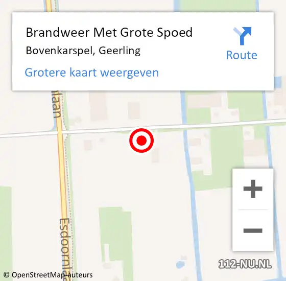 Locatie op kaart van de 112 melding: Brandweer Met Grote Spoed Naar Bovenkarspel, Geerling op 1 september 2014 21:09