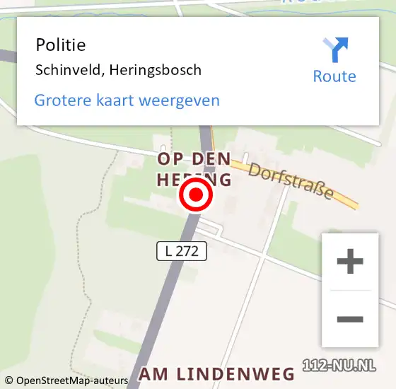 Locatie op kaart van de 112 melding: Politie Schinveld, Heringsbosch op 16 juli 2023 23:44