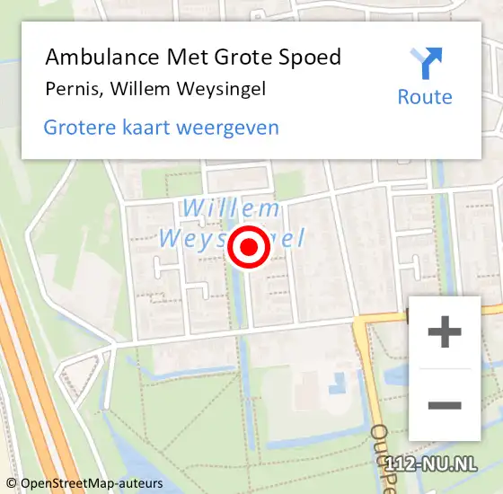 Locatie op kaart van de 112 melding: Ambulance Met Grote Spoed Naar Pernis, Willem Weysingel op 16 juli 2023 23:51