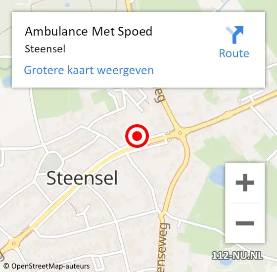 Locatie op kaart van de 112 melding: Ambulance Met Spoed Naar Steensel op 17 juli 2023 00:53