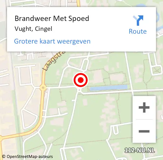 Locatie op kaart van de 112 melding: Brandweer Met Spoed Naar Vught, Cingel op 17 juli 2023 02:34