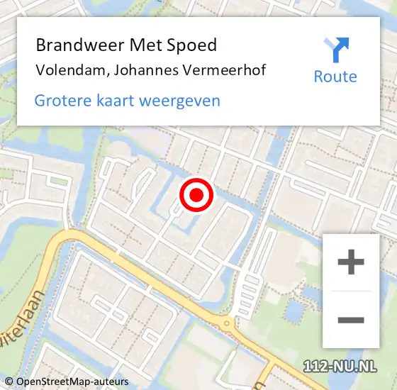 Locatie op kaart van de 112 melding: Brandweer Met Spoed Naar Volendam, Johannes Vermeerhof op 17 juli 2023 05:00