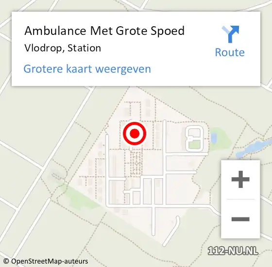 Locatie op kaart van de 112 melding: Ambulance Met Grote Spoed Naar Vlodrop, Station op 17 juli 2023 06:20